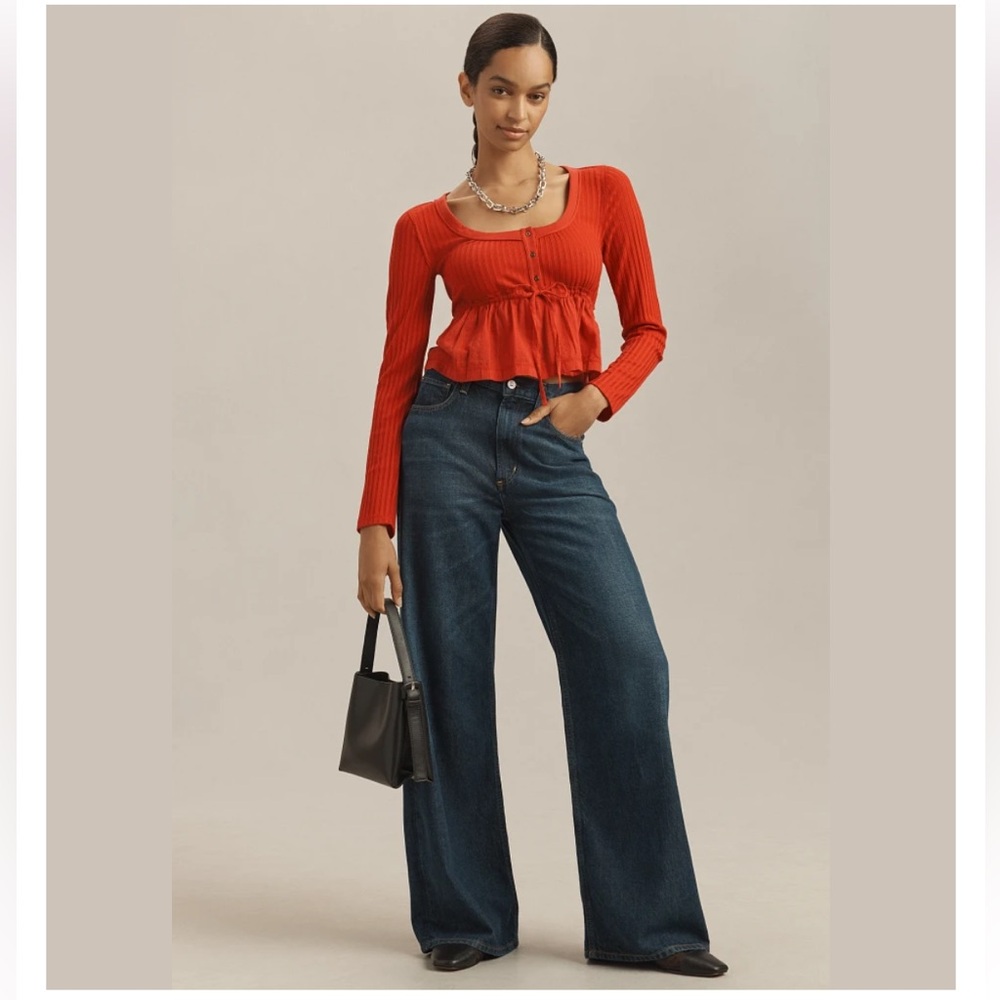 Pilcro Red Long Sleeve Top NWT